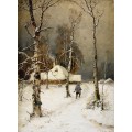 Зимен пейзаж (На връщане от лов) (1900) РЕПРОДУКЦИИ НА КАРТИНИ